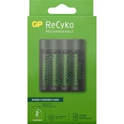 GP ReCyko Oplader Til AA/AAA Inkl. 4 AA 2600mAh Genopladelige Batterier