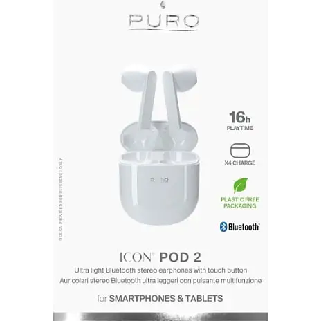 Puro Icon Pod 2 Bluetooth Hovedtelefoner - Hvid 3 Puro Icon Pod 2 Bluetooth Hovedtelefoner - Hvid