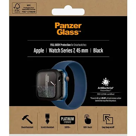 PanzerGlass Full Body Apple Watch Series 7 45mm - Sort 3 PanzerGlass Full Body Apple Watch Series 7 45mm - Sort