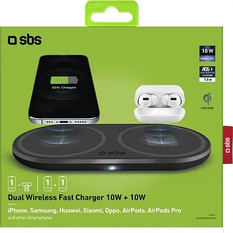 SBS Dobbelt Trådløs 10W+10W Qi Opladerplade 7 SBS Dobbelt Trådløs 10W+10W Qi Opladerplade - Billede 5