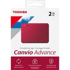 Toshiba Canvio Advance Ekstern Harddisk 2TB - Rød -Husholdning butik 1e7d20fe a4f9 408f 9b8e 305a651d1d2e