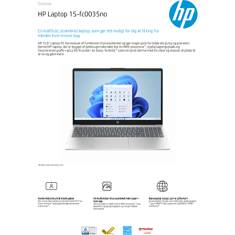 HP 15,6" Laptop AMD Ryzen 5 9 HP 15,6" Laptop AMD Ryzen 5 - Billede 7