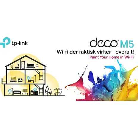 TP-Link Deco M5 AC1300 Dual Band Mesh Wi-Fi System – 3-pakke 7 TP-Link Deco M5 AC1300 Dual Band Mesh Wi-Fi System – 3-pakke - Billede 5