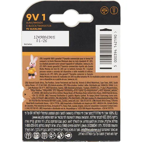 Duracell Plus Power 9V Batteri 8 Duracell Plus Power 9V Batteri - Billede 6