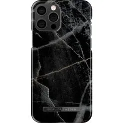 Ideal Of Sweden IDEAL Case IPhone 12/12 Pro - Black Thunder Marble