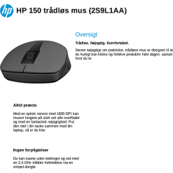 HP 150 Trådløs Mus -Husholdning butik 3fa6a398 4561 4330 a337 3a3204ce91b7
