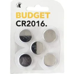Budget Knapbatteri CR2016 5 Pak