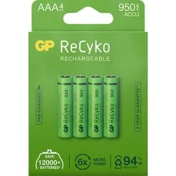 GP ReCyko Accu 4-pak AAA 950mAh Genopladelige Batterier