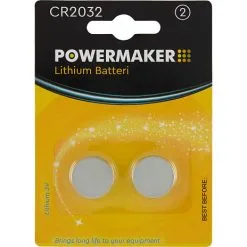 Powermaker Knapcellebatteri CR2032 2-pak