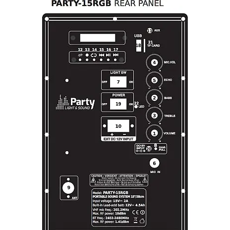 Party Light & Sound Ibiza RGB15PLS Festival-højttaler 8 Party Light & Sound Ibiza RGB15PLS Festival-højttaler - Billede 6