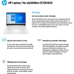 HP 14S-DQ3008NO 14" Bærbar Computer 15 HP 14S-DQ3008NO 14" Bærbar Computer -Husholdning butik 6b1587e7e3f6cff74767e4c8dc95048f