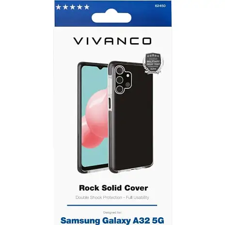 Vivanco Samsung Galaxy A32 5G Rock Solid Cover - Clear/Black 3 Vivanco Samsung Galaxy A32 5G Rock Solid Cover - Clear/Black