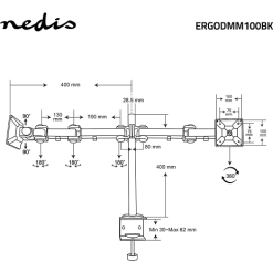 Nedis Ergonomisk Monitorbeslag Til 2 Skærme 14"-24" -Husholdning butik 76e587f41afb8f17644c4bdfaf71ff35
