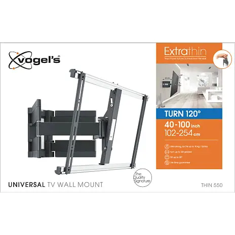 Vogel's THIN 550 TURN Vægbeslag 120°, 40-100" - Sort 4 Vogel's THIN 550 TURN Vægbeslag 120°, 40-100" - Sort - Billede 2