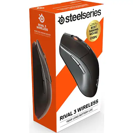 SteelSeries Rival 3 Wireless - Mus - 2.4 GHz, Bluetooth 5.0 - Mat Sort 5 SteelSeries Rival 3 Wireless - Mus - 2.4 GHz, Bluetooth 5.0 - Mat Sort - Billede 3