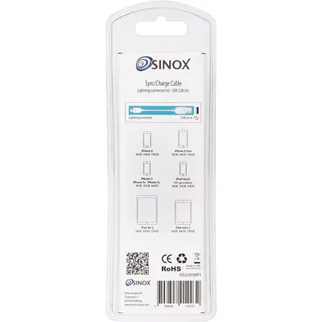SINOX SXI2503MFI Ladekabel - Hvid 4 SINOX SXI2503MFI Ladekabel - Hvid - Billede 2