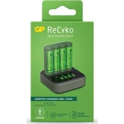 GP ReCyko Oplader Til AA/AAA Inkl. 4 AA 2100mAh Genopladelige Batterier