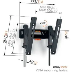 VOGEL'S COMFORT 3215 Vippebart Vægbeslag 19-43" -Husholdning butik a3de4847 f936 4058 9604 079ae332cfde