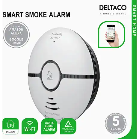 Deltaco Smart Røgalarm WiFi - Hvid 4 Deltaco Smart Røgalarm WiFi - Hvid - Billede 2