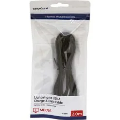 Sinox One Lightning Kabel 2 Meter - Sort -Husholdning butik af52aa7d 1f77 43c4 bd4a 7ead69d45583