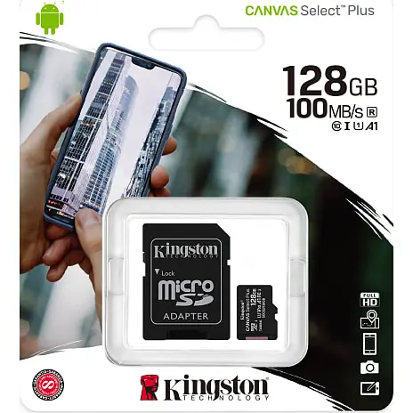 Kingston 128GB MicSDHC Canvas Select Plus 100R A1 C10 Card+AD 4 Kingston 128GB MicSDHC Canvas Select Plus 100R A1 C10 Card+AD - Billede 2