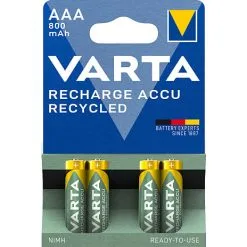 Varta Recycled 4-pak AAA 800mAh Genopladelige Batterier