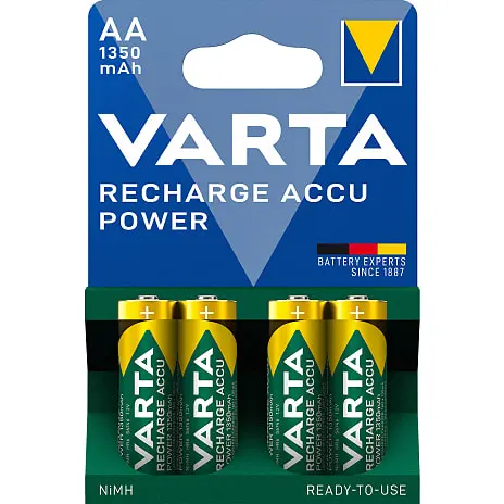 Varta Recharge Accu Power 4-pak AA 1350mAh Genopladelige Batterier 3 Varta Recharge Accu Power 4-pak AA 1350mAh Genopladelige Batterier