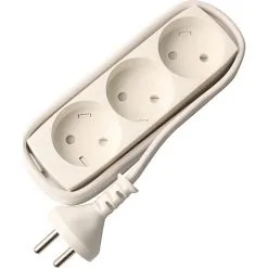 Elworks Stikdåse 3 Udtag Uden Jord 0,5 Meter - Hvid