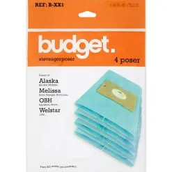 Budget XX1 Støvsugerposer 4-pak Til Alaska, Melissa, OBH Og Welstar