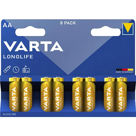 Varta Longlife AA Batterier 8-pak 3 Varta Longlife AA Batterier 8-pak