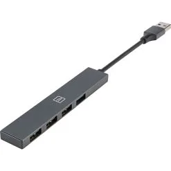Tucano 4-i-1 USB-A Hub USB 3.0/2.0 - Grå